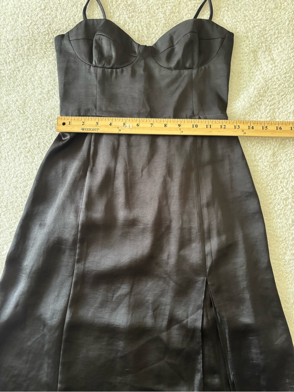 Aritzia Wilfred Black Satin Midi Dress Size 2 - Picture 8 of 14